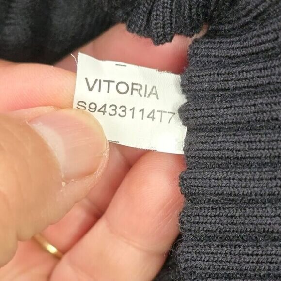 Diane Von Furstenberg Wrap Cardigan S Black Merino Wool Bishop Sleeves Ballet - Picture 5 of 10